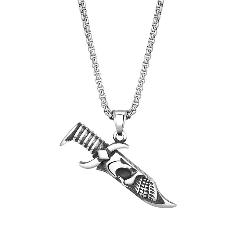 Steel Necklace – Statement Dagger Pendant