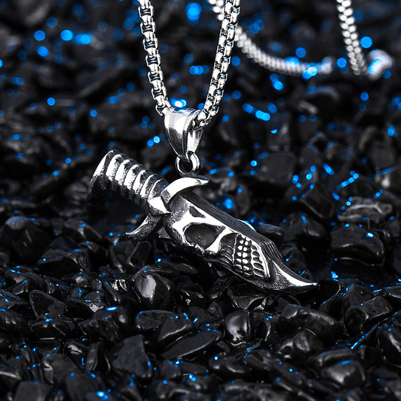 Steel Necklace – Statement Dagger Pendant