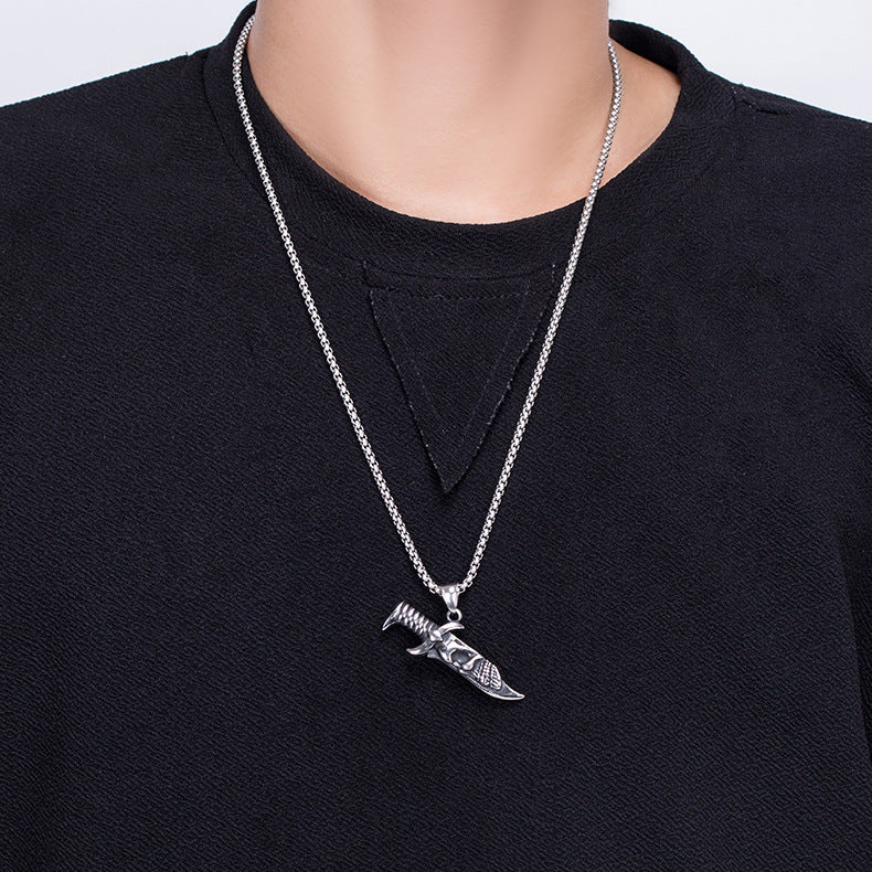 Steel Necklace – Statement Dagger Pendant