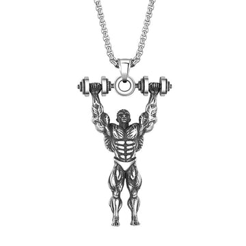 Steel Necklace – Statement Hip Hop Muscle Necklace For Men Featuring Ghost Face Seal Pendant
