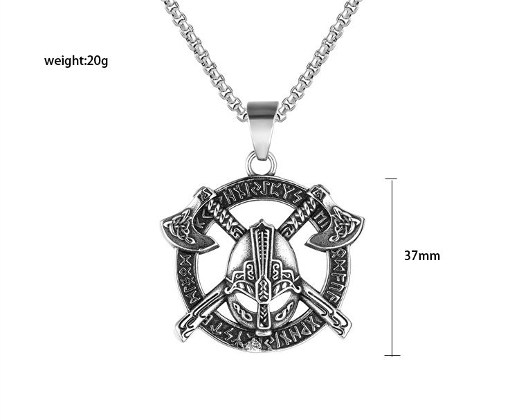 Personalized Vintage Viking Thor Axe Pendant Necklace Titanium Steel By Planderful For Unisex Protection