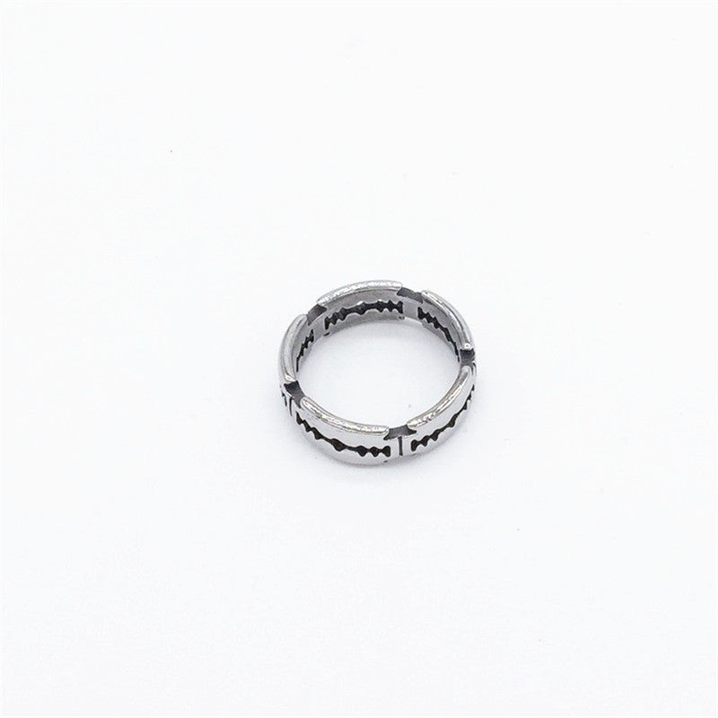 European and American Fashion Retro Titanium Steel Men's Ring - Wholesale Foreign Trade Jewelry