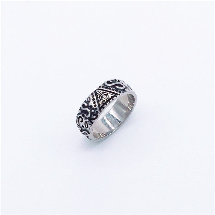 Planderful Omniscient Eye Vintage Ring Unisex Titanium Steel Protection Symbol Jewelry Ideal Gift For All