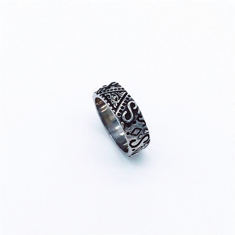 Planderful Omniscient Eye Vintage Ring Unisex Titanium Steel Protection Symbol Jewelry Ideal Gift For All