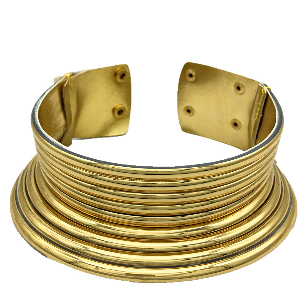 Tribal Collar Necklace with African-Inspired Cross Border Design for Women