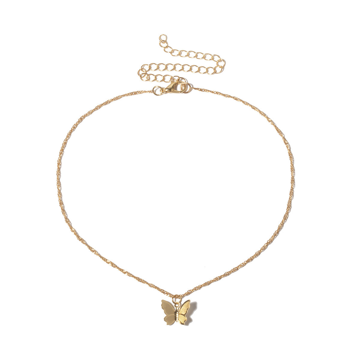 European and American Cross-border Alloy Necklace with Tassel, Geometric Design, and Butterfly Accent