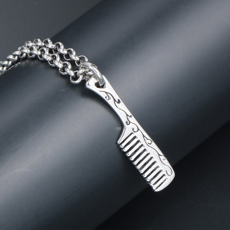 Titanium Steel Unisex Pendant Necklace, Stylish and Minimalist Wolf Warrior Jewelry for Men and Women