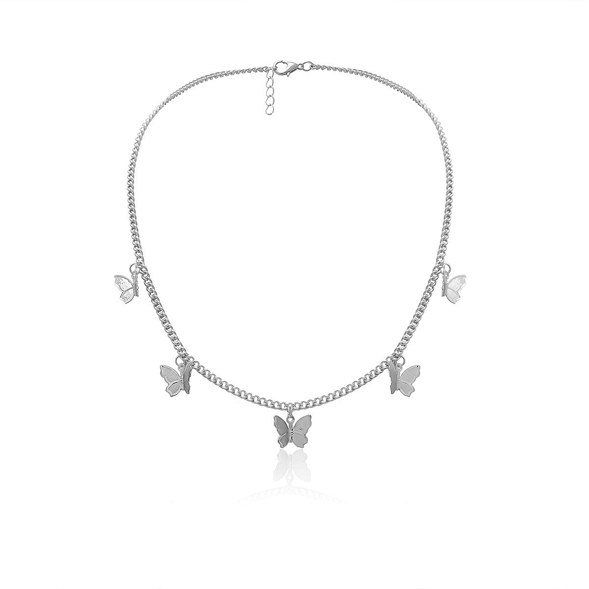 European and American Cross-border Alloy Necklace with Tassel, Geometric Design, and Butterfly Accent