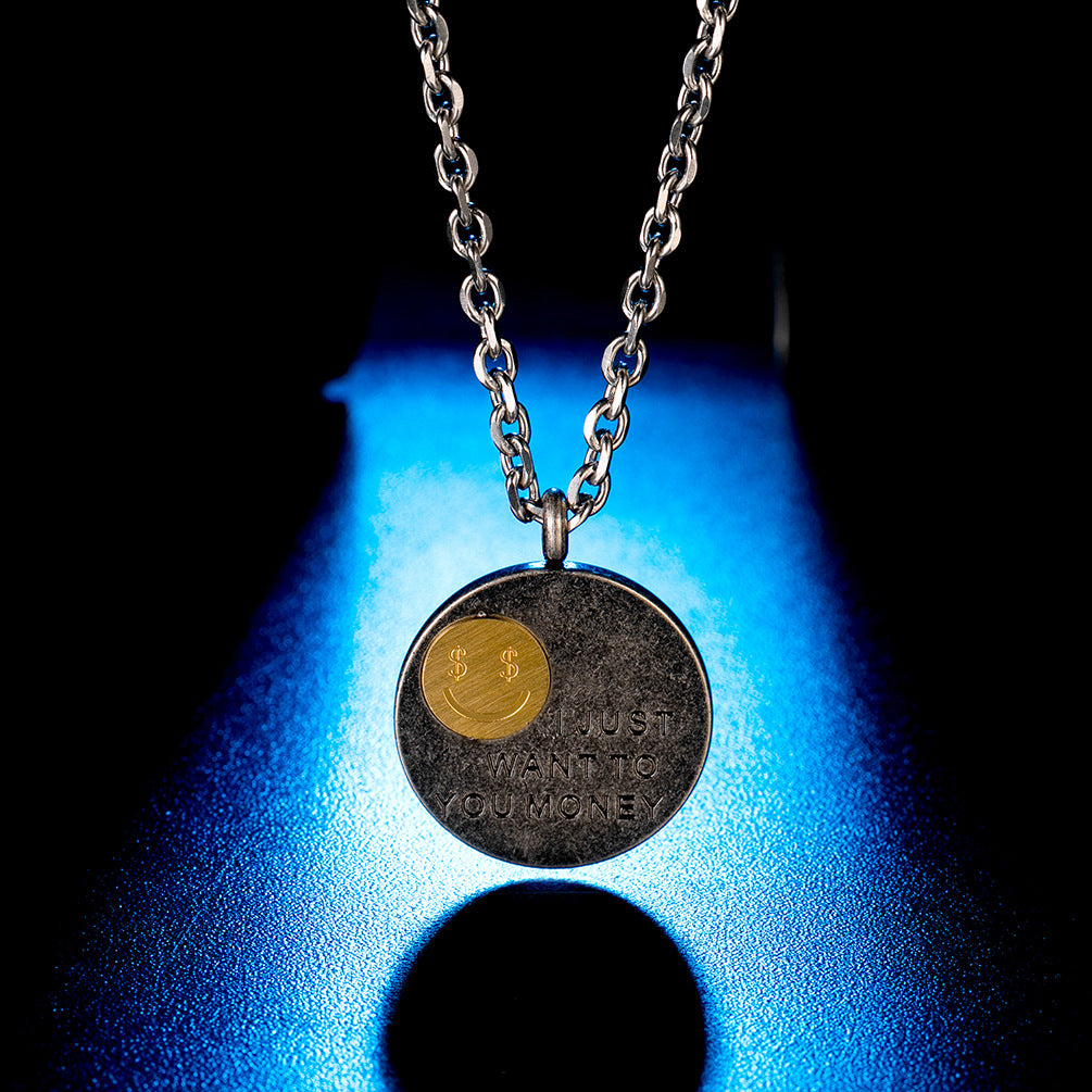 Hip Hop Hip Hop Earth Cool Money Fan Necklace for Men