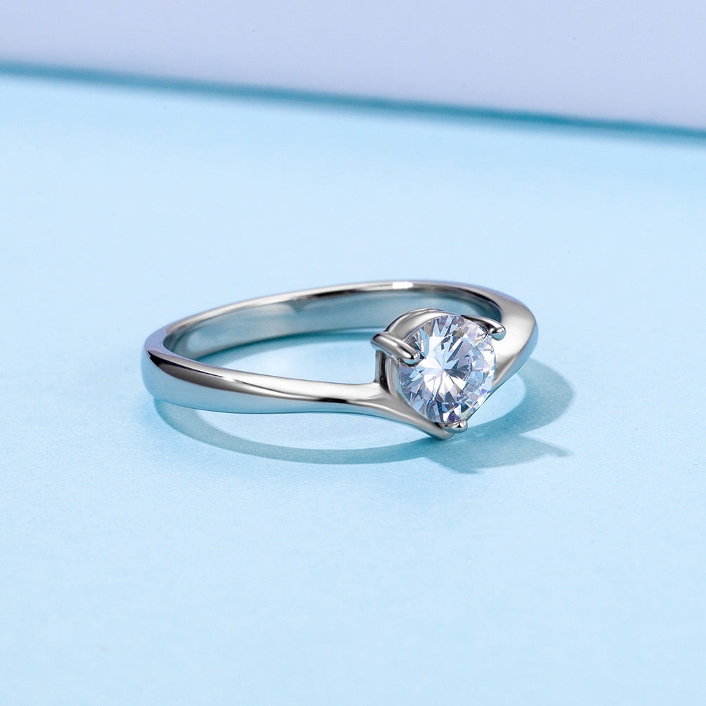 E-commerce Amazon Titanium Steel Zircon Engagement Ring