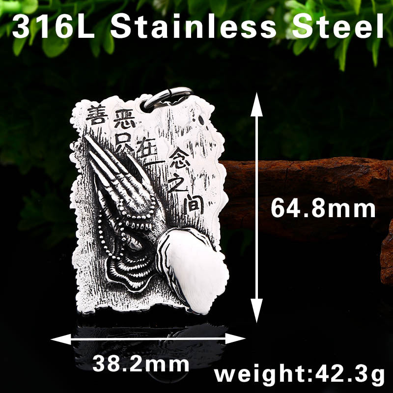Retro Personalized Titanium Steel Men's Pendant - Good and Evil Design for Wholesale Foreign Trade Jewelry