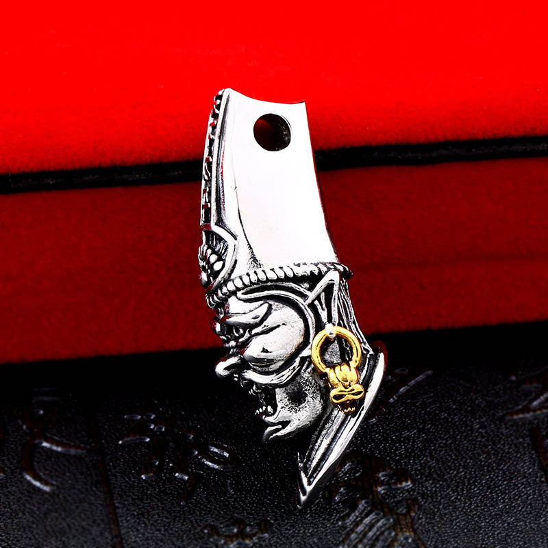 Retro Chinese Style Men's Titanium Steel Black and White Pendant Jewelry