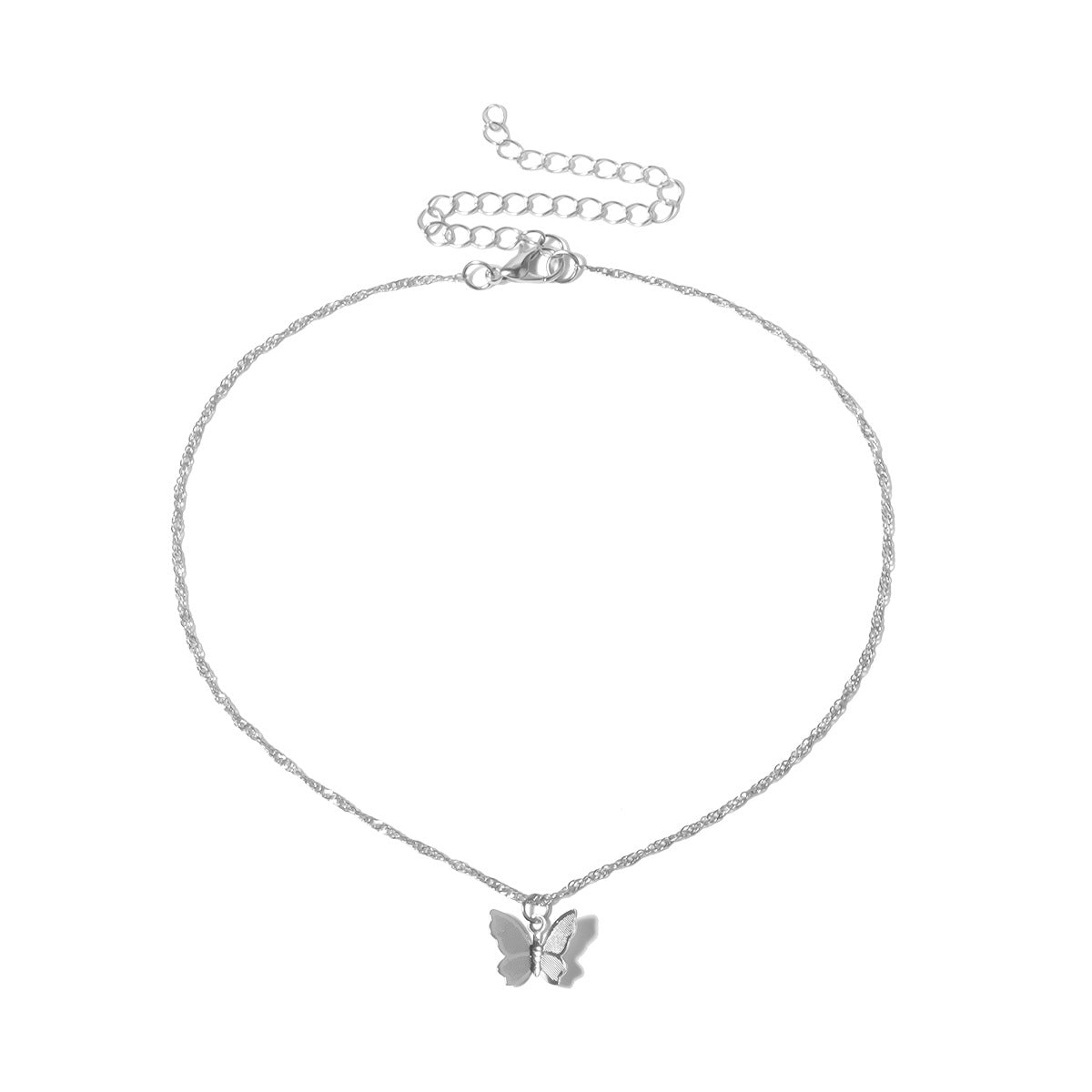 European and American Cross-border Alloy Necklace with Tassel, Geometric Design, and Butterfly Accent