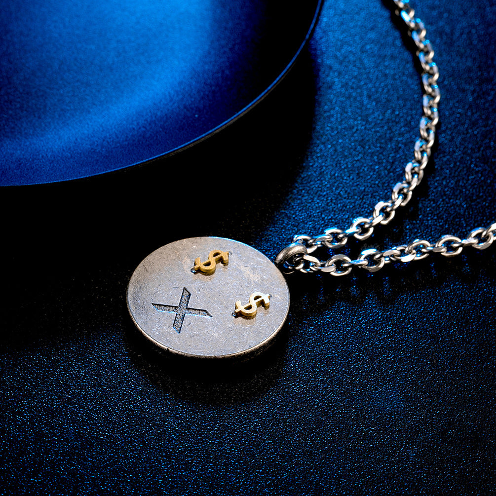 Hip Hop Hip Hop Earth Cool Money Fan Necklace for Men