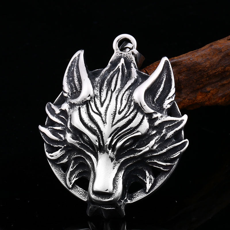 Viking Wolf Totem Pendant - Retro Gothic Men's Jewelry in Wholesale Stainless Steel