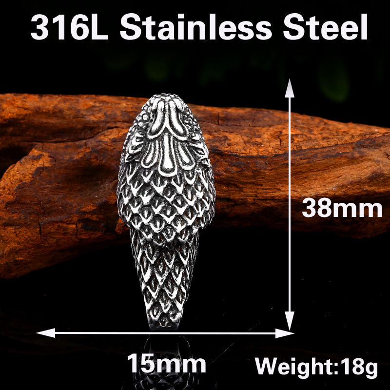 Customizable Titanium Steel Cobra Pendant for Men's Punk Style Jewelry