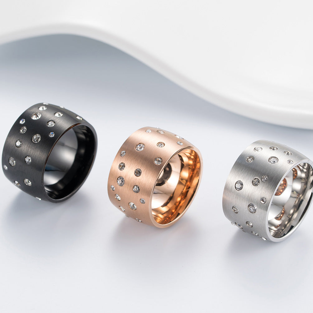 Large Exaggerated Flash Zircon Ring Jewelry for Men