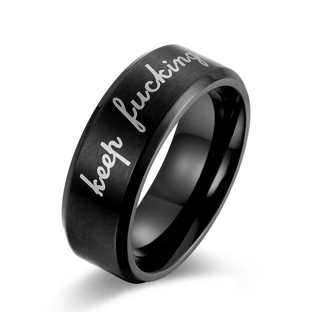 Amazon E-commerce Men's 18K Gold Titanium Steel Ring