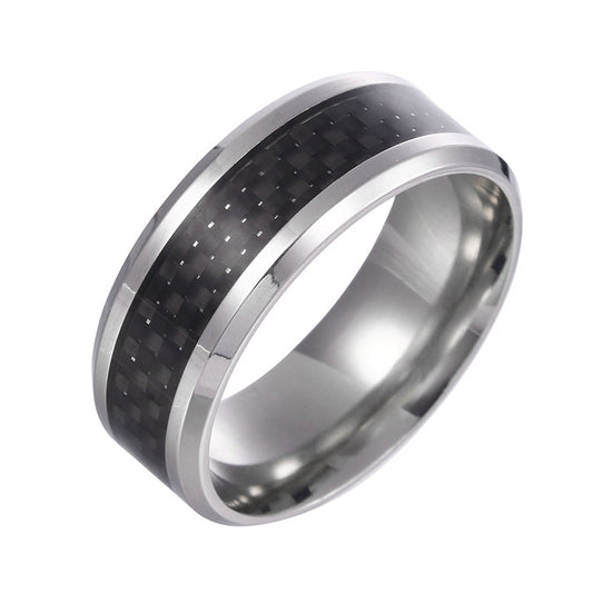 Stainless Steel Carbon Fiber Men's Ring - Everyday Genie Collection
