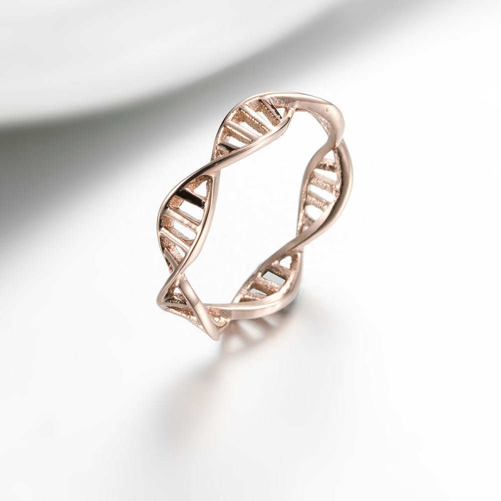 E-commerce DNA Double Helix Rose Gold Ring for All