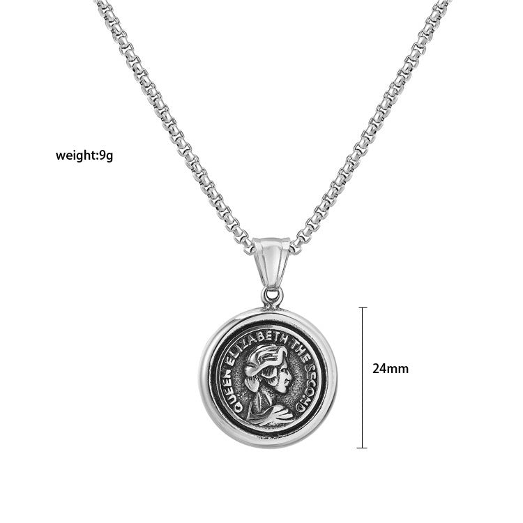 Planderful Personalized Retro Titanium Steel Pendant For Unisex Protection Statement Necklace