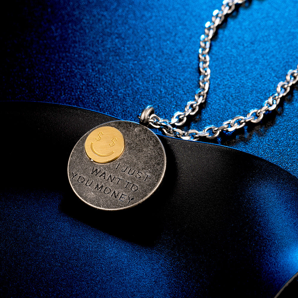 Hip Hop Hip Hop Earth Cool Money Fan Necklace for Men