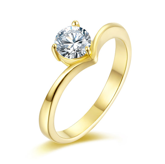 Planderful Zircon Inlaid Titanium Ring For Women Elegant Light Luxury Wedding Engagement Band