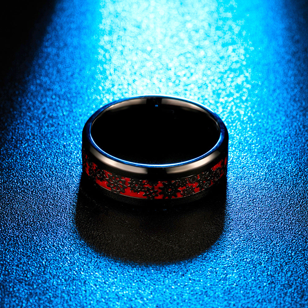 Amazon Titanium Steel Inlaid Mechanical Gear Ring