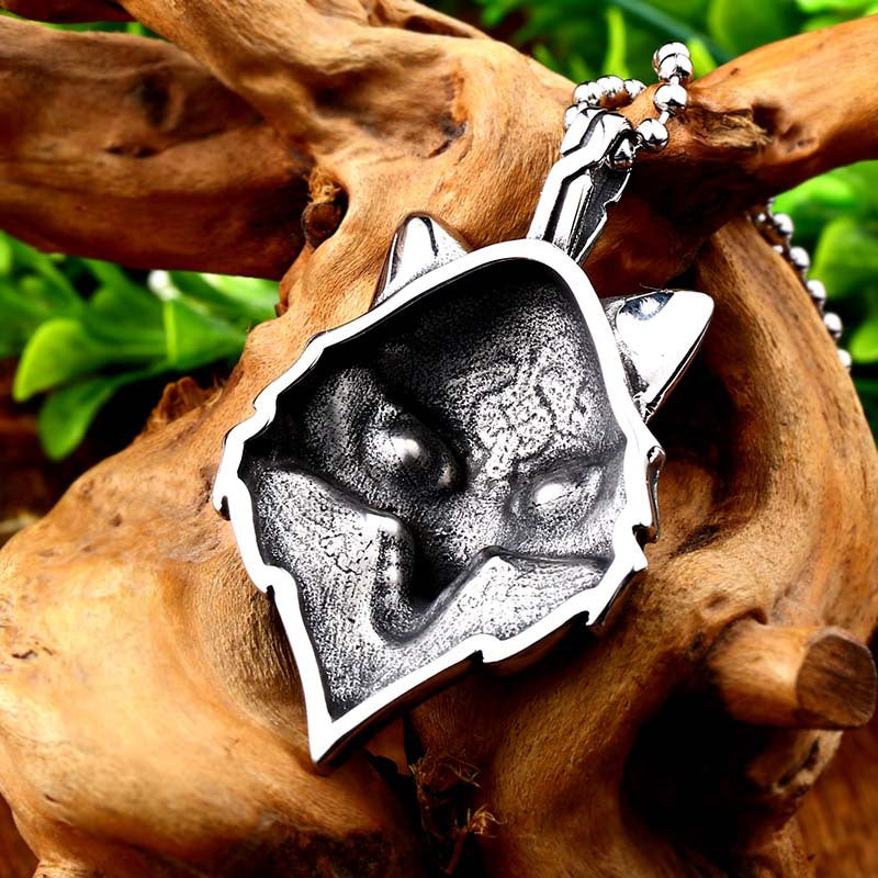 Personalized Viking Wolf Pendant in Titanium Steel for Men - European and American Punk Style Jewelry Wholesale