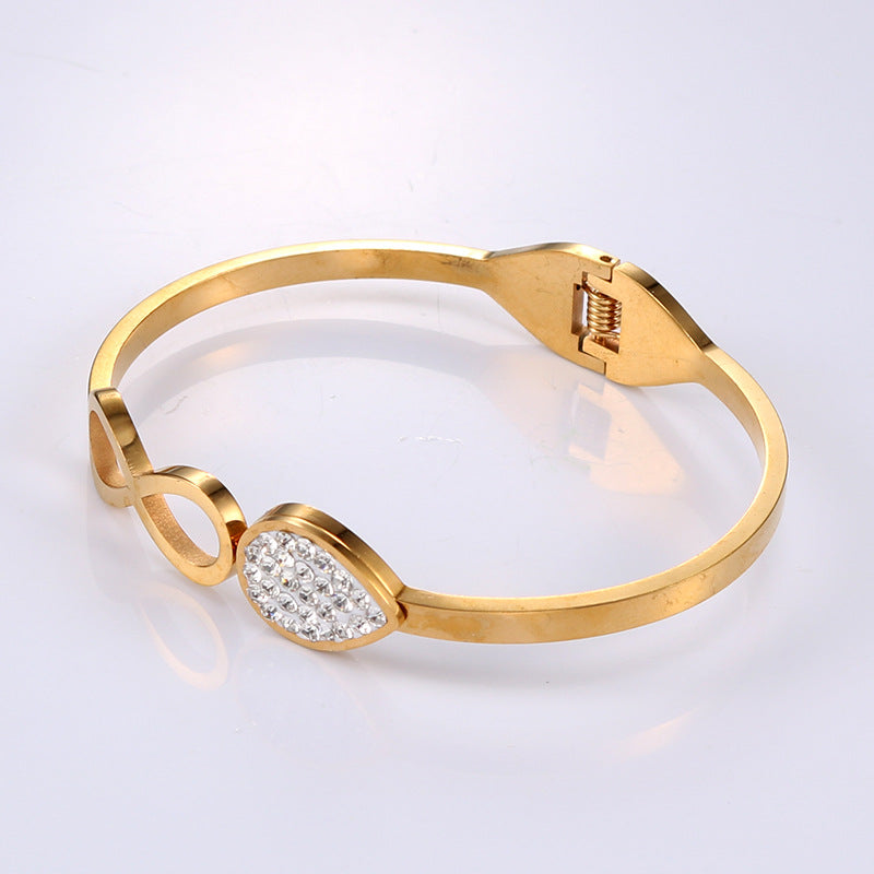 Personalized Fashionable Simple Figure-Eight Titanium Steel Bracelet for Women