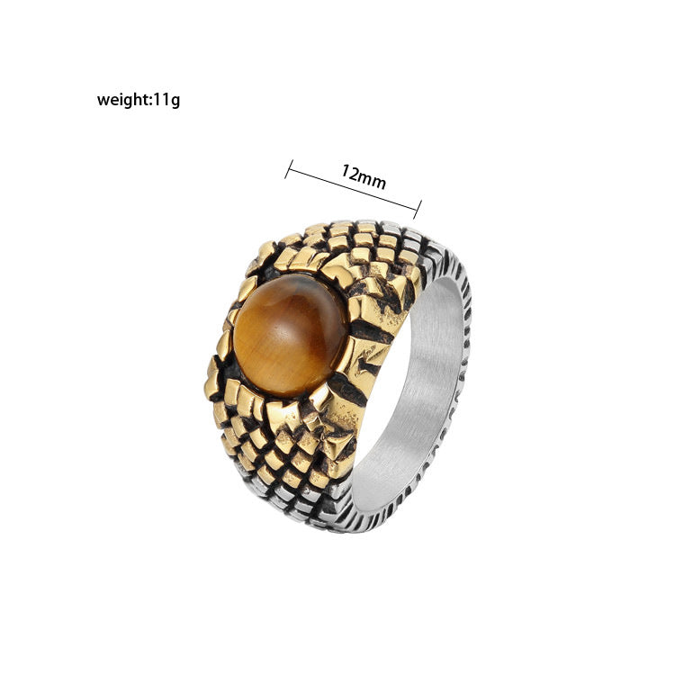 Planderful Unisex Titanium Ring Gemstones Personalization
