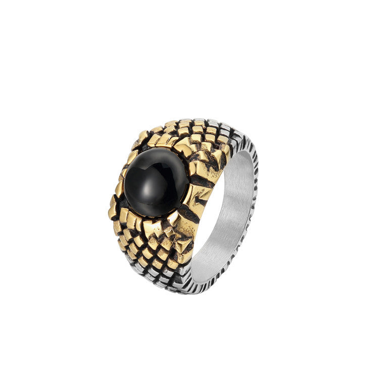 Planderful Unisex Titanium Ring Gemstones Personalization