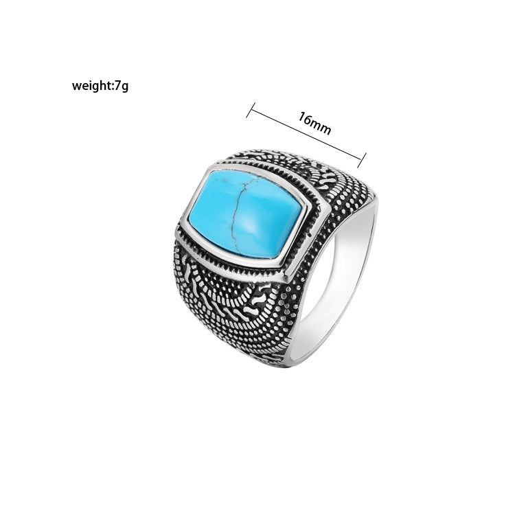 Titanium Steel Ring For Men And Unisex Retro Gemstone Protection Statement Planderful Everyday Genie