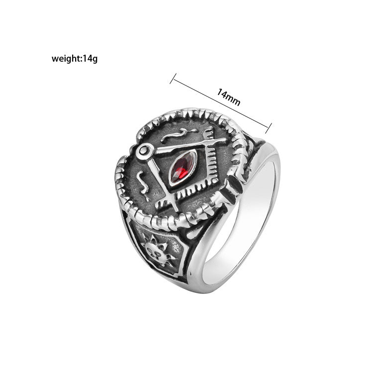 Planderful Everyday Genie Masonic Ring For Men Unisex Titanium Steel Protection Statement
