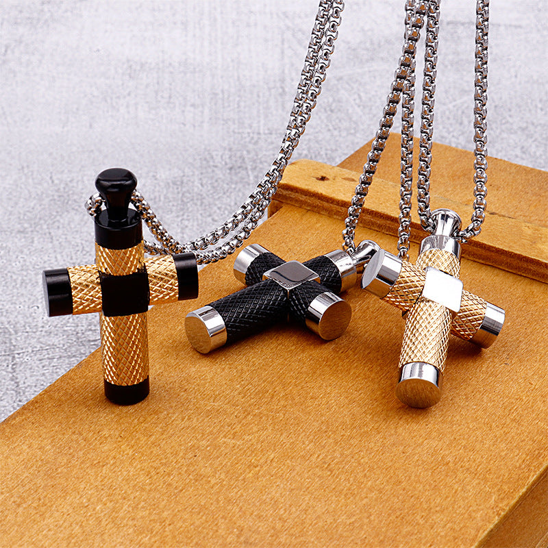Stylish Titanium Steel Cross Pendant for Men by Planderful Collection