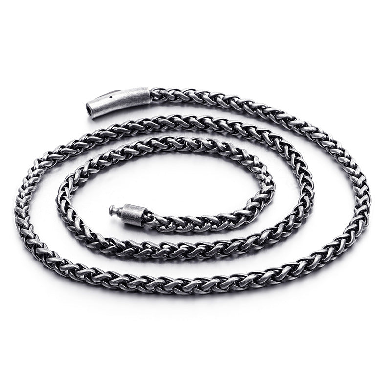 Japan And South Korea And Versatile Men's Tide Necklace Titanium Steel Flower