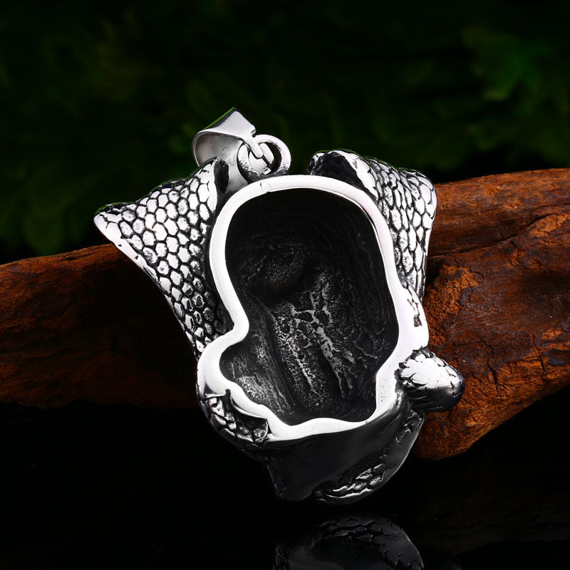 Men's Titanium Steel Punk Skull Pendant - Wholesale European and American Retro Jewelry