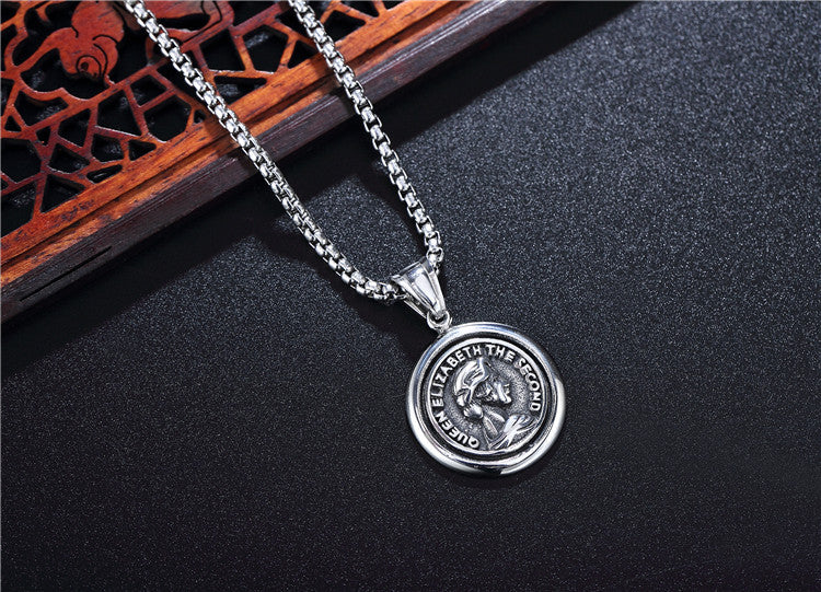 Planderful Personalized Retro Titanium Steel Pendant For Unisex Protection Statement Necklace