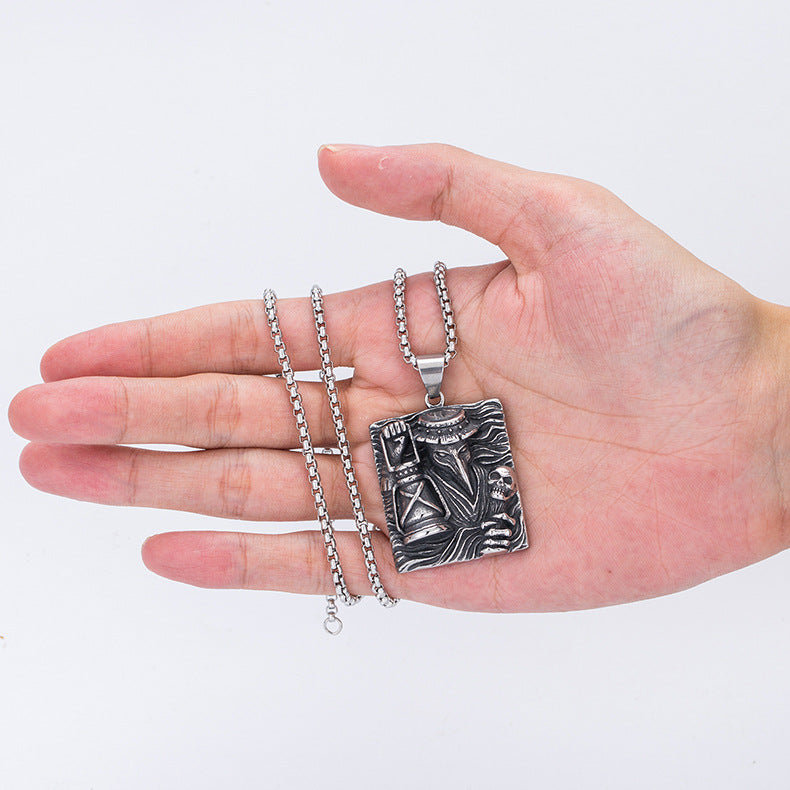 Steel Necklace – Minimalist Elephant God Pendant