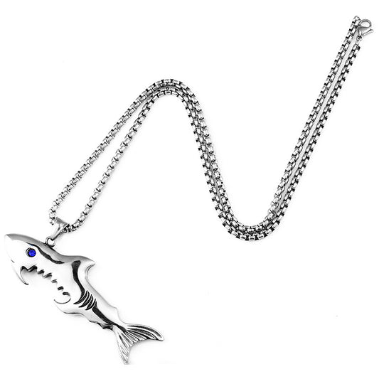 Titanium Steel Men's Ethnic-Inspired Fish Bone Pendant - Customizable Fashion Accessory