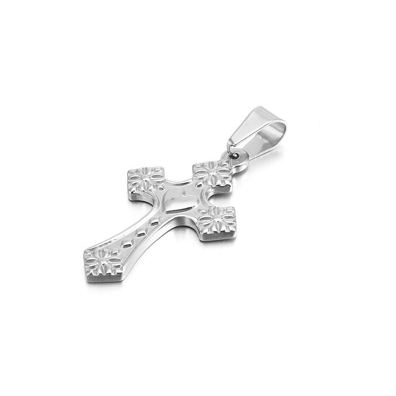 Customized Cross Stainless Steel Men's Pendant by Planderful