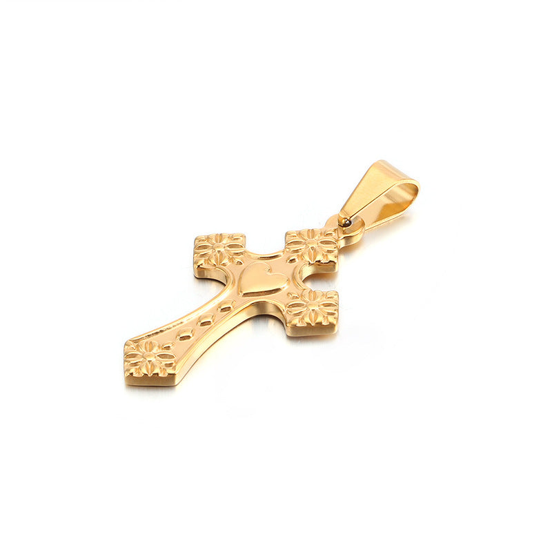 Customized Cross Stainless Steel Men's Pendant by Planderful