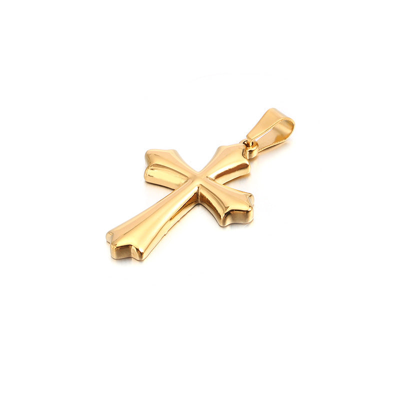Customized Cross Stainless Steel Men's Pendant by Planderful
