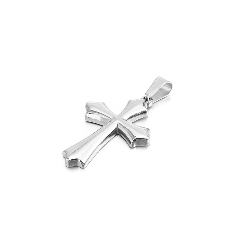 Customized Cross Stainless Steel Men's Pendant by Planderful