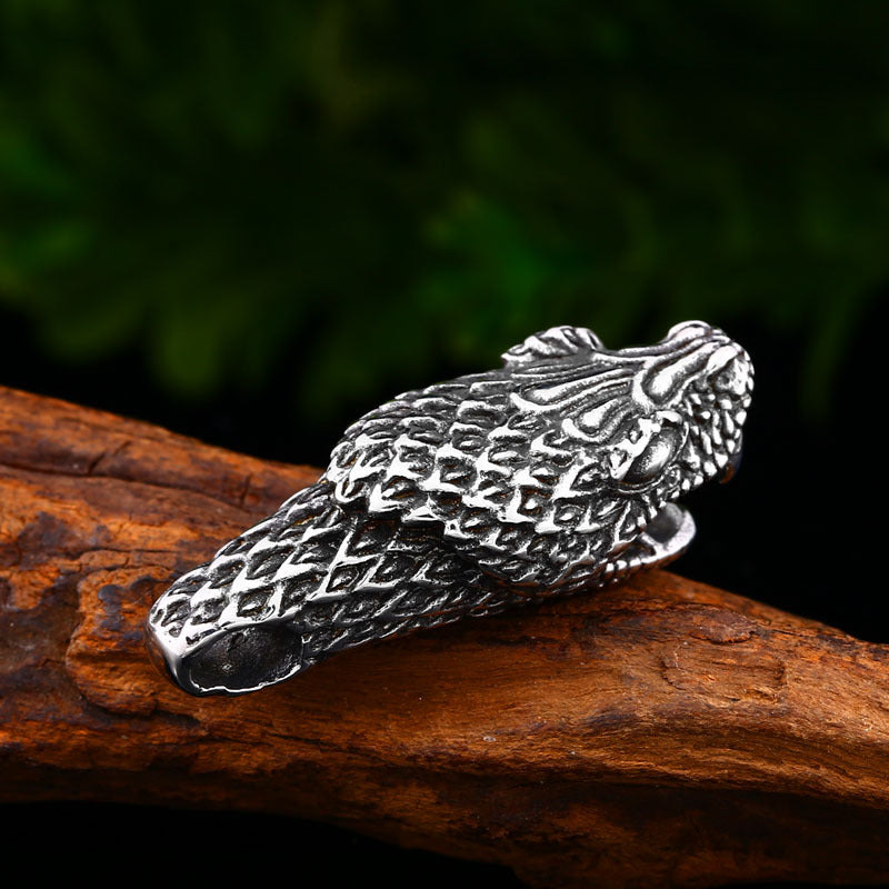 Customizable Titanium Steel Cobra Pendant for Men's Punk Style Jewelry