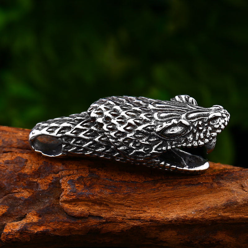 Customizable Titanium Steel Cobra Pendant for Men's Punk Style Jewelry