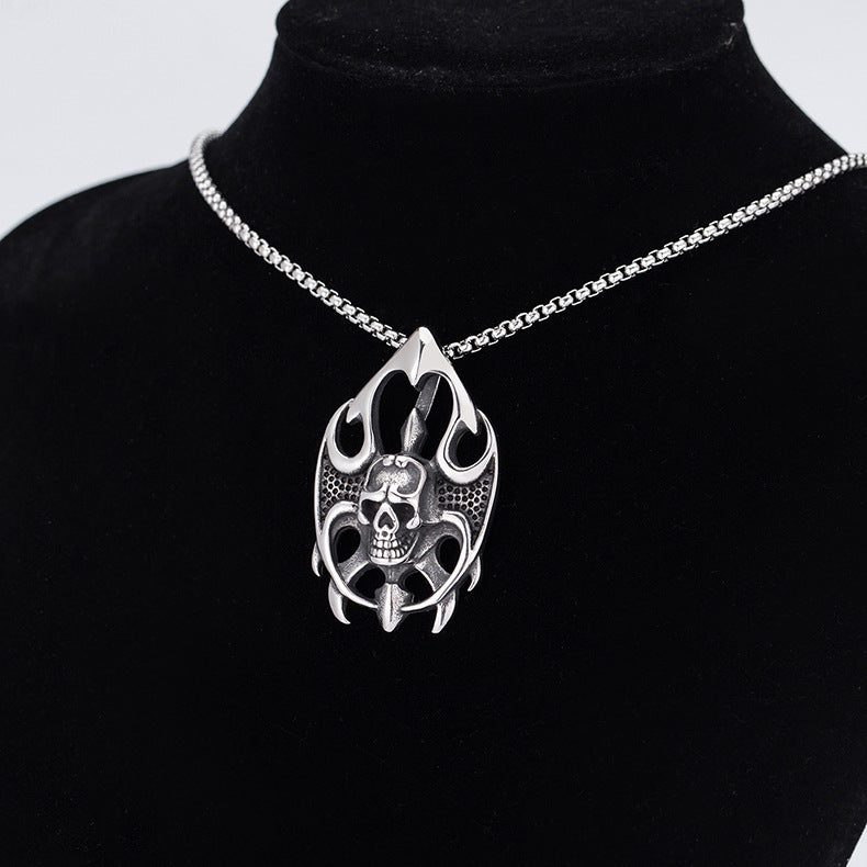 Steel Necklace – Statement Skull Design