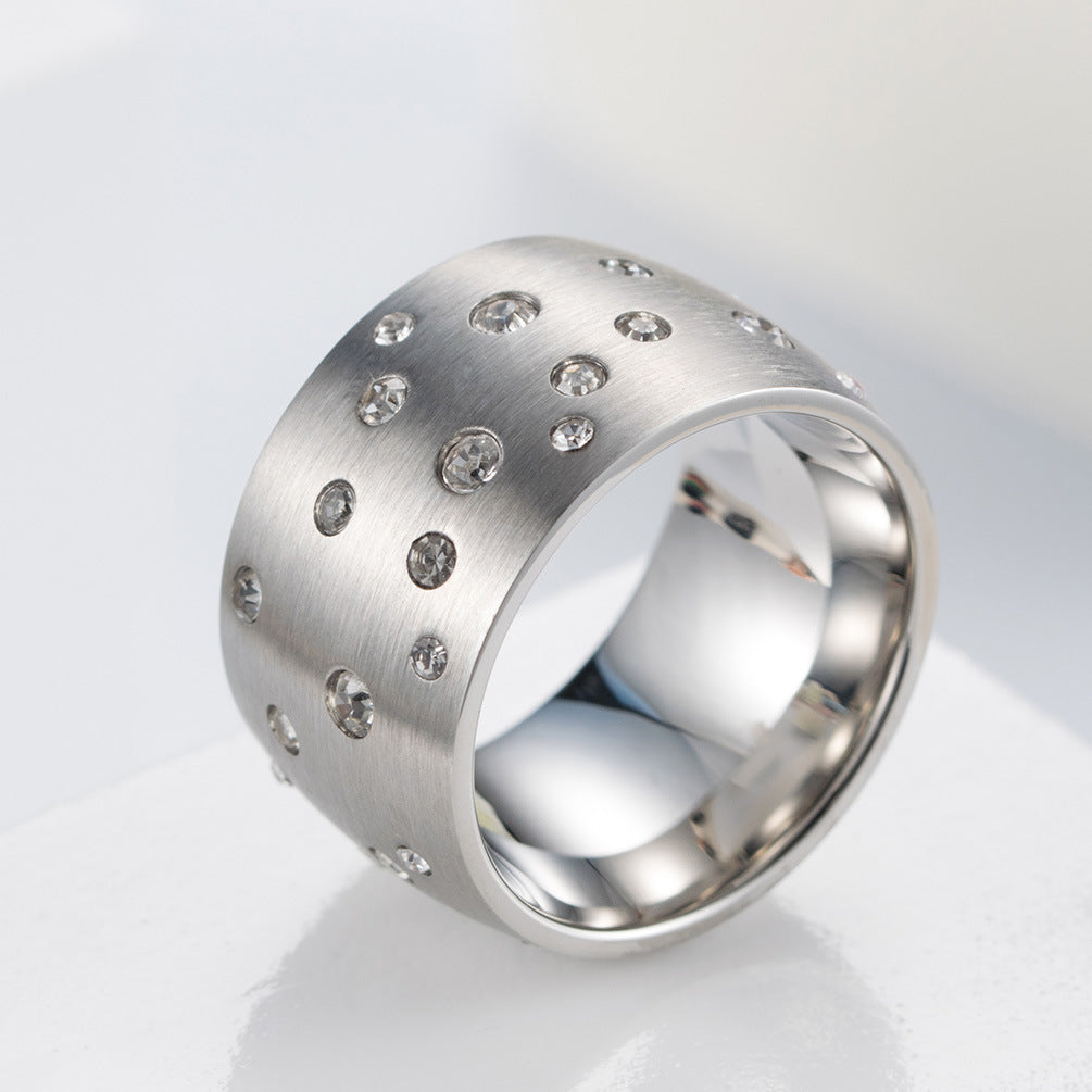 Large Exaggerated Flash Zircon Ring Jewelry for Men