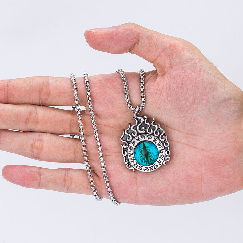 Steel Necklace – Statement Devil's Eye Pattern