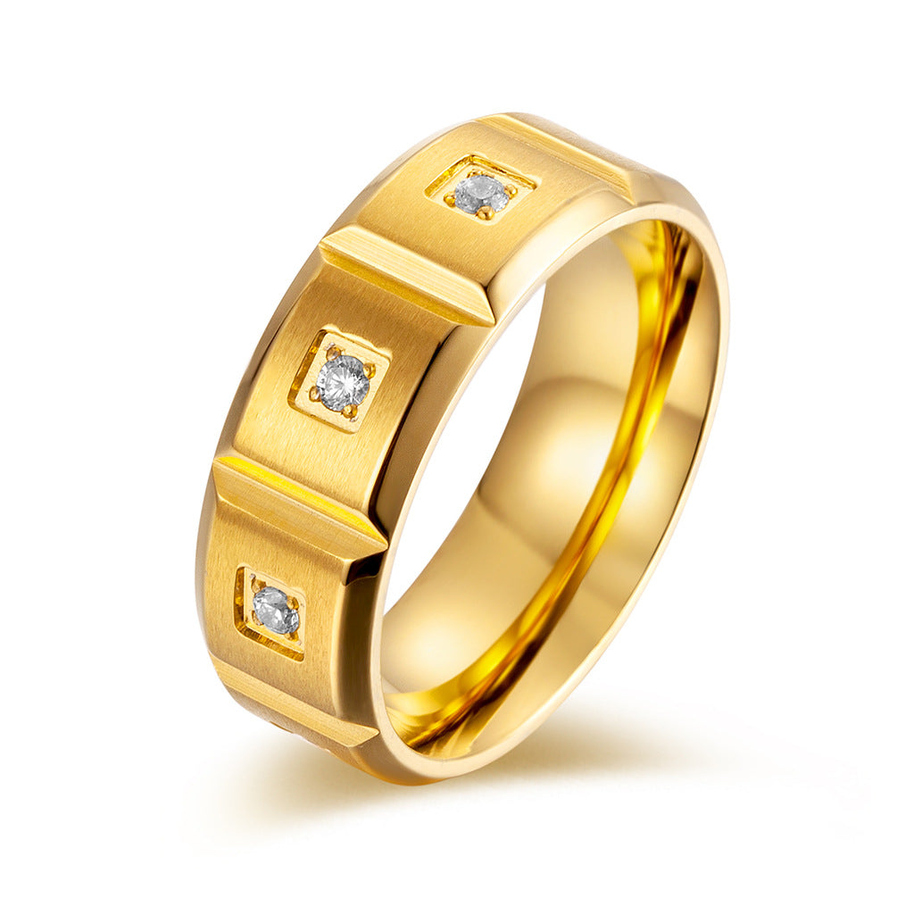 Planderful Retro Zircon Titanium Steel Ring For Unisex Light Luxury Everyday Genie Collection